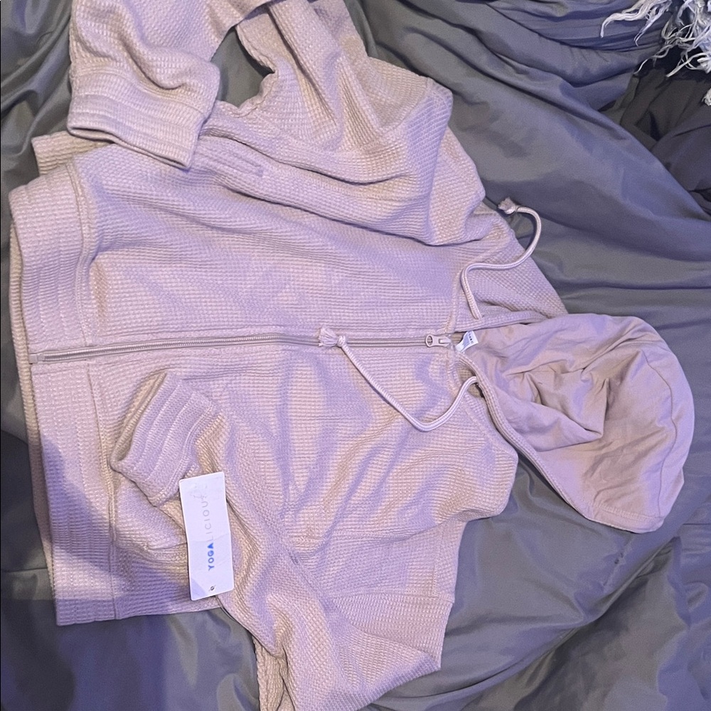 Yogalicious Women's Cream Waffle Knit jacket!!